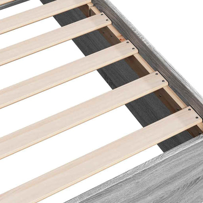 Bed Frame without Mattress Grey Sonoma 150x200 cm