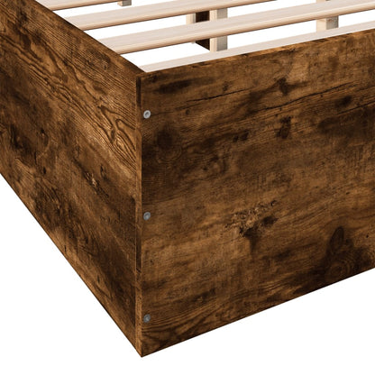 Bed Frame without Mattress Smoked Oak 120x200 cm