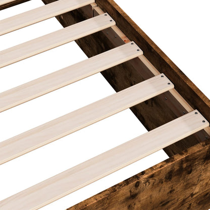 Bed Frame without Mattress Smoked Oak 120x200 cm