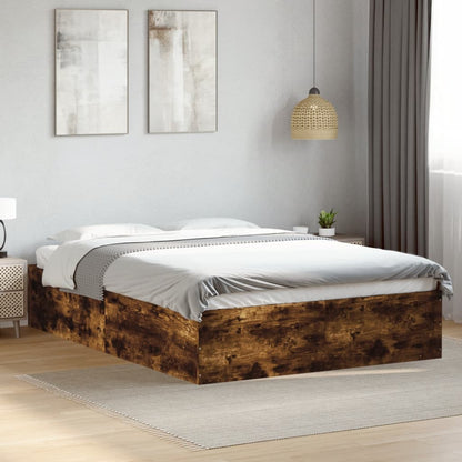 Bed Frame without Mattress Smoked Oak 120x200 cm