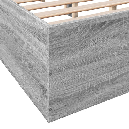 Bed Frame without Mattress Grey Sonoma 120x190 cm Small Double