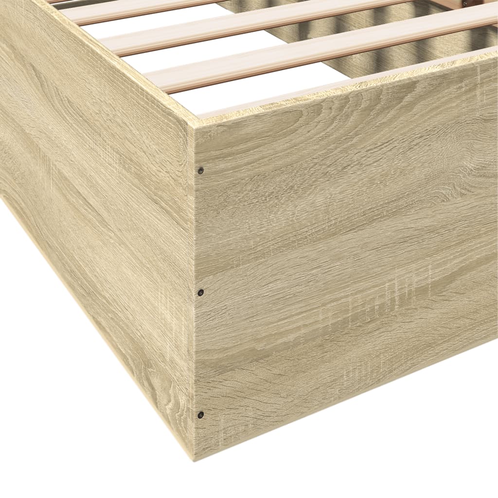 Bed Frame without Mattress Sonoma Oak 100x200 cm