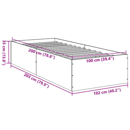 Bed Frame without Mattress Concrete Grey 100x200 cm