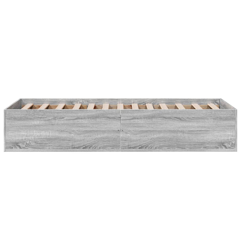 Bed Frame without Mattress Grey Sonoma 90x200 cm