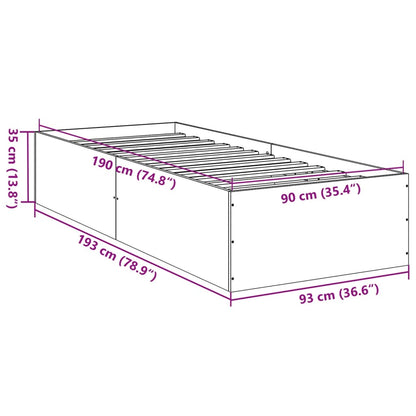 Bed Frame without Mattress Sonoma Oak 90x190 cm Single