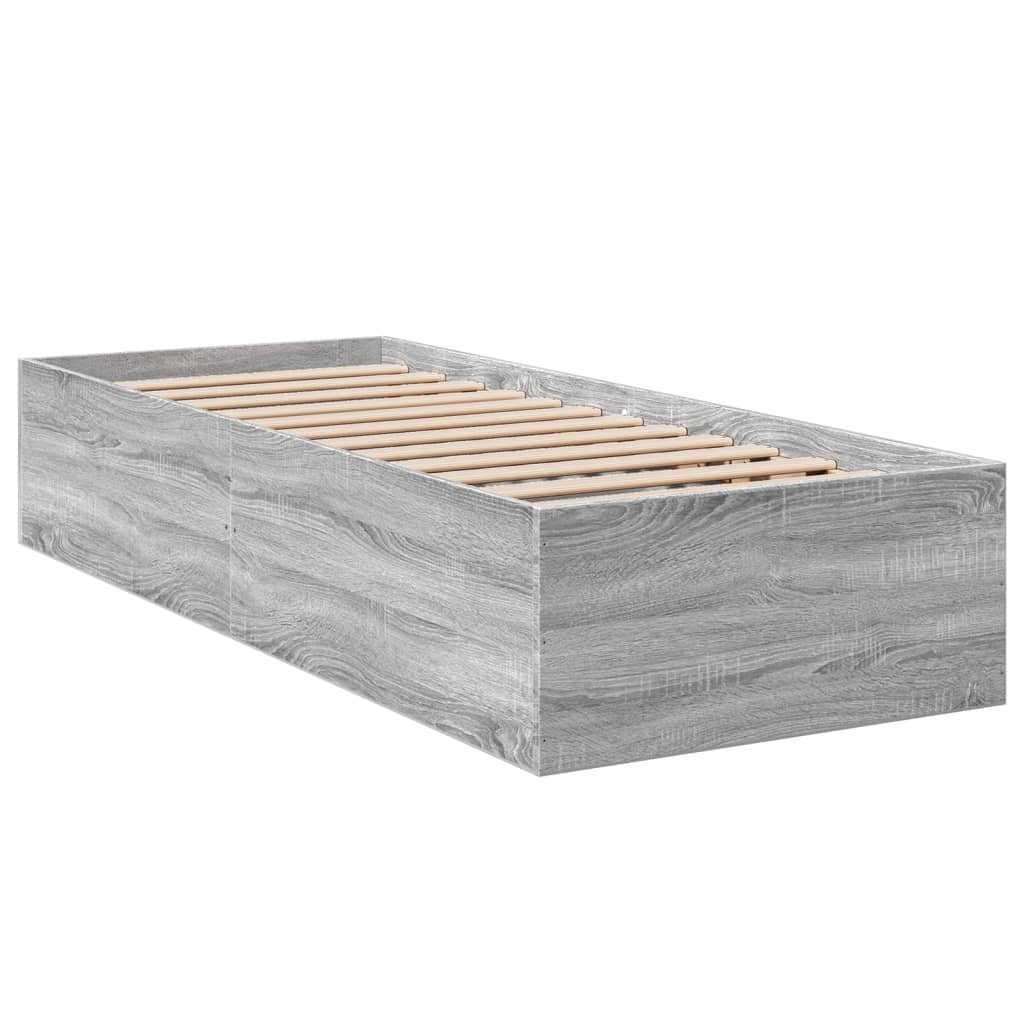 Bed Frame without Mattress Grey Sonoma 90x190 cm Single