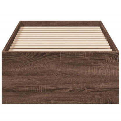 Bed Frame without Mattress Brown Oak 90x190 cm Single
