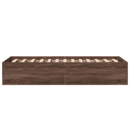 Bed Frame without Mattress Brown Oak 90x190 cm Single