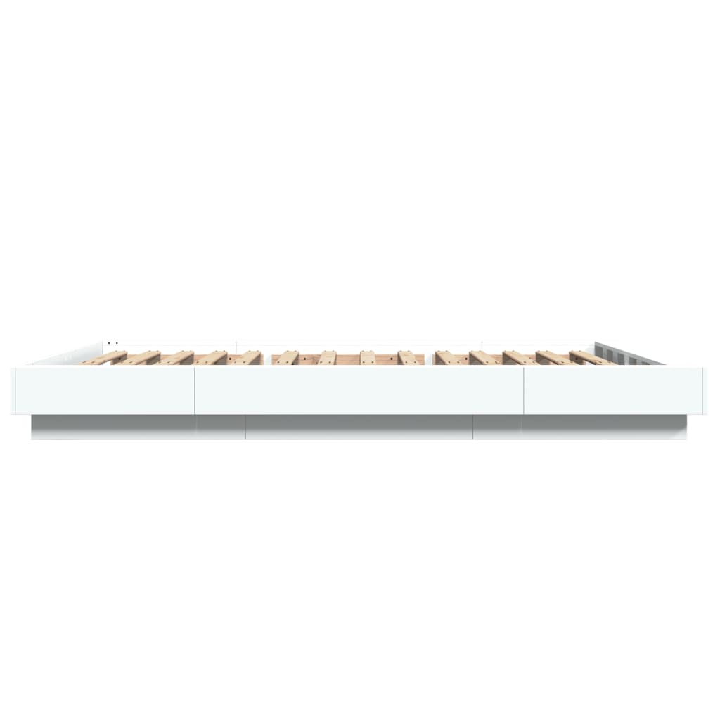 Bed Frame with LED Lights without Mattress White 140x200cm