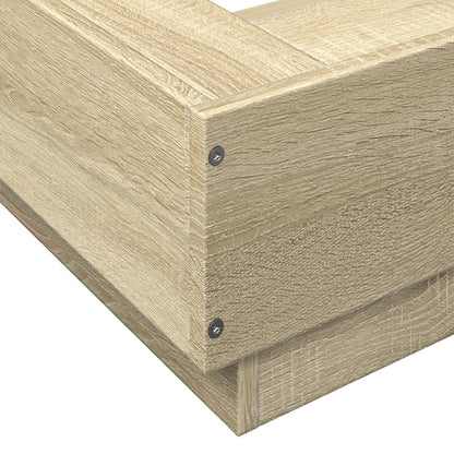 Bed Frame with LED Lights without Mattress Sonoma Oak 120x200cm