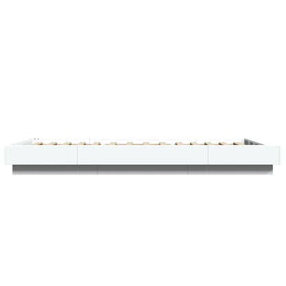Bed Frame with LED Lights without Mattress White 100x200cm