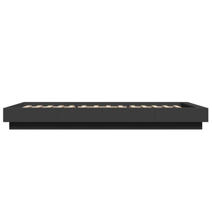 Bed Frame with LED Lights without Mattress Black 100x200cm