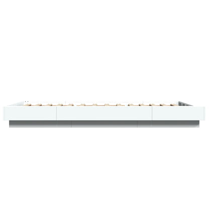 Bed Frame with LED Lights without Mattress White 90x200cm
