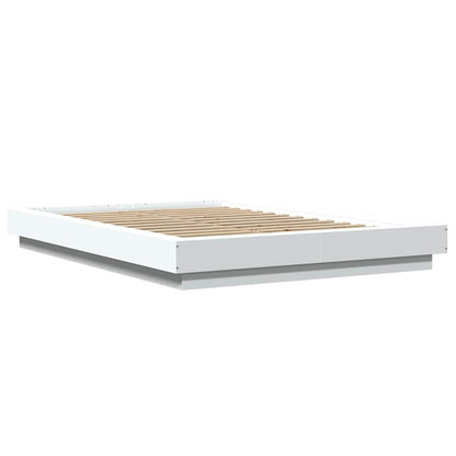 Bed Frame with LED Lights without Mattress White 120x190cm