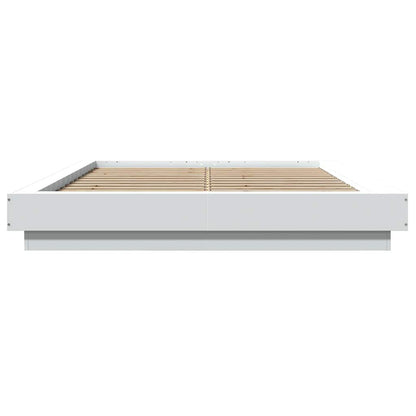 Bed Frame with LED Lights without Mattress White 120x190cm