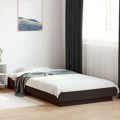 Bed Frame with LED Lights without Mattress Black 90x190cm