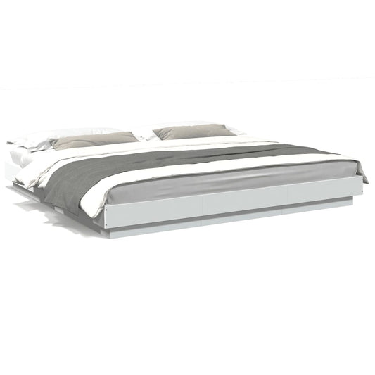 Bed Frame without Mattress White 200x200 cm
