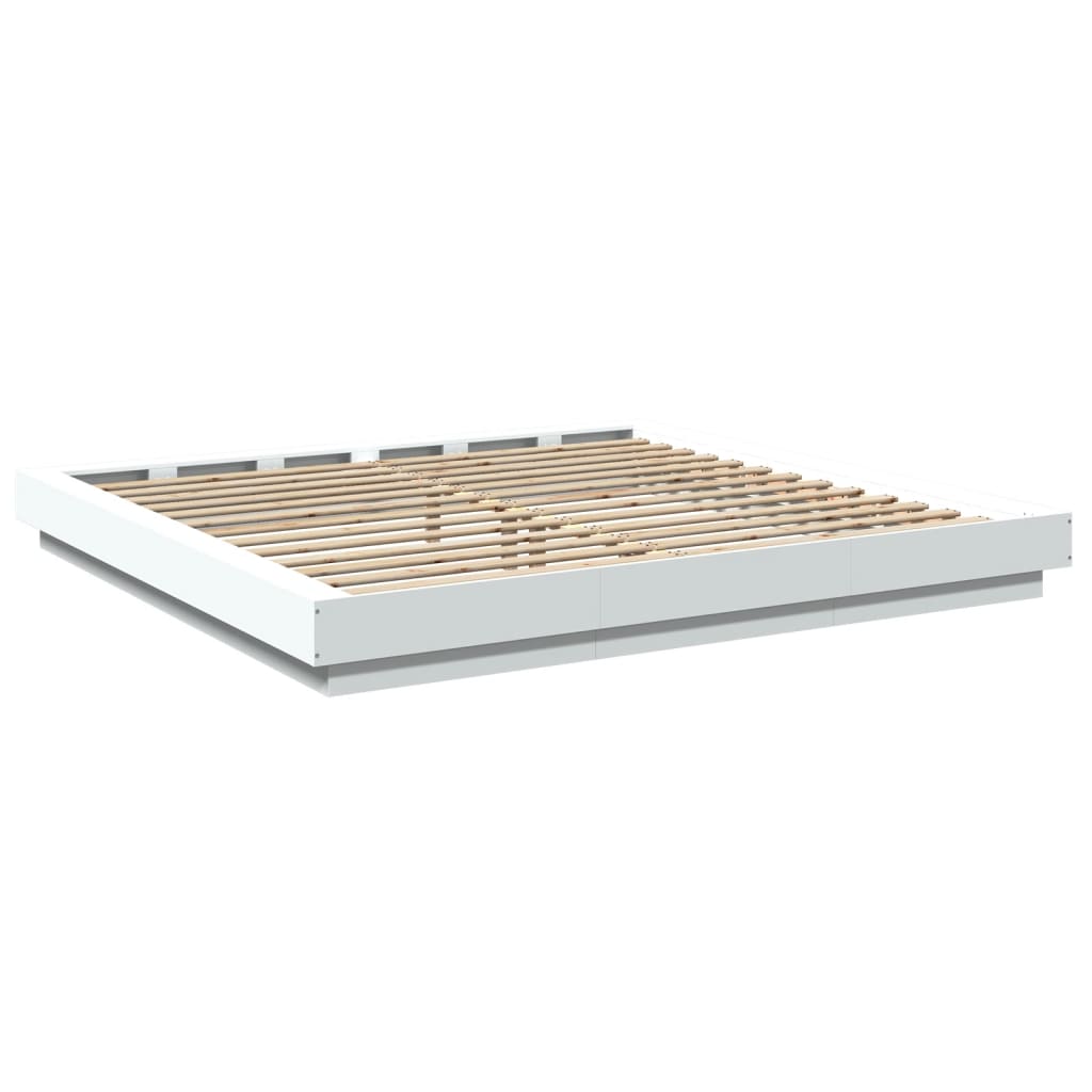 Bed Frame without Mattress White 200x200 cm