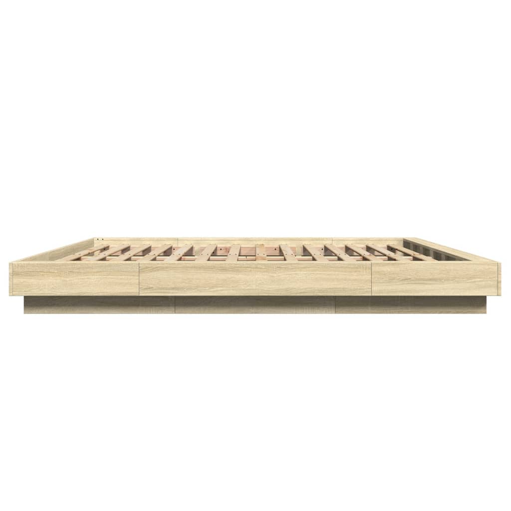Bed Frame without Mattress Sonoma Oak 200x200 cm