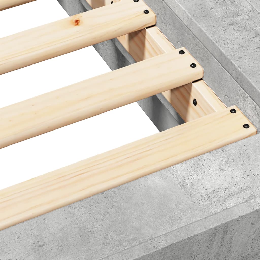 Bed Frame without Mattress Concrete Grey 180x200 cm Super King