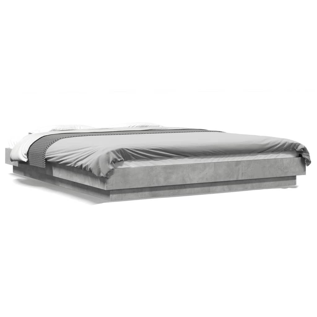 Bed Frame without Mattress Concrete Grey 160x200 cm