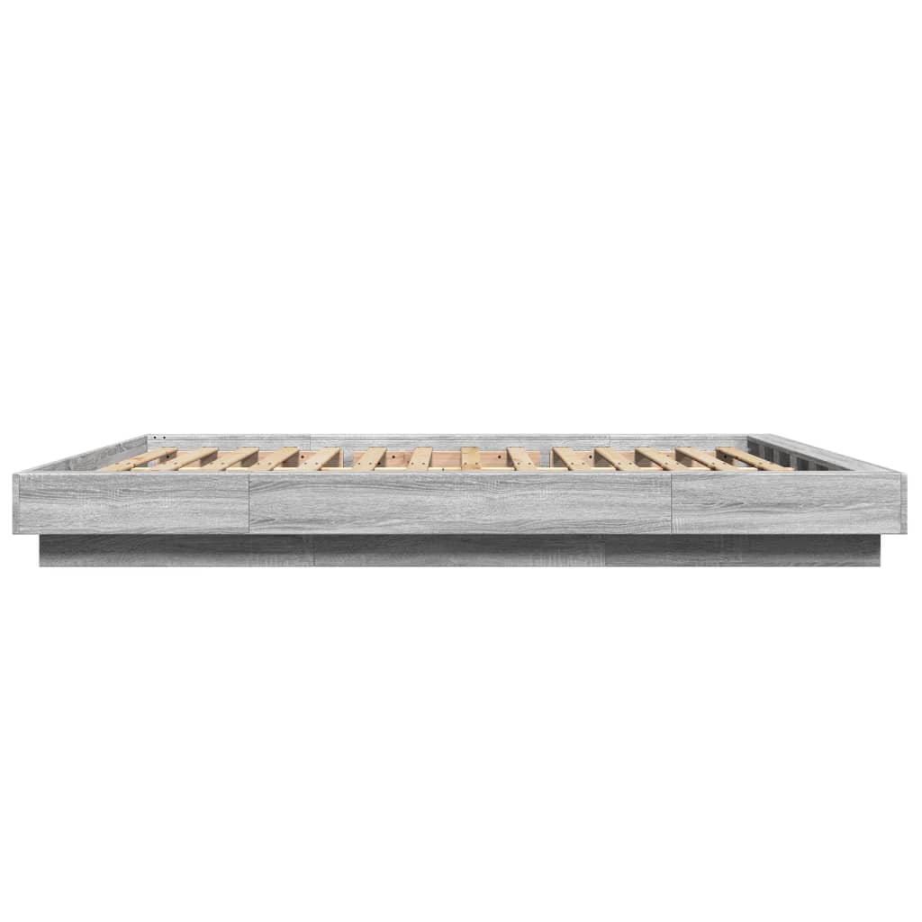 Bed Frame without Mattress Grey Sonoma 160x200 cm