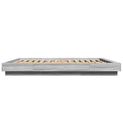 Bed Frame without Mattress Grey Sonoma 160x200 cm
