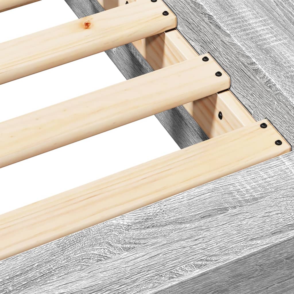 Bed Frame without Mattress Grey Sonoma 160x200 cm