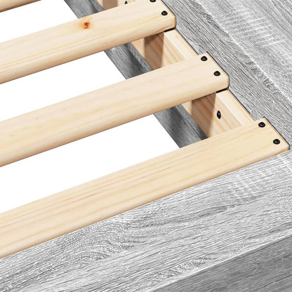 Bed Frame without Mattress Grey Sonoma 160x200 cm