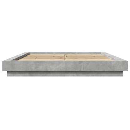 Bed Frame without Mattress Concrete Grey 150x200 cm King Size
