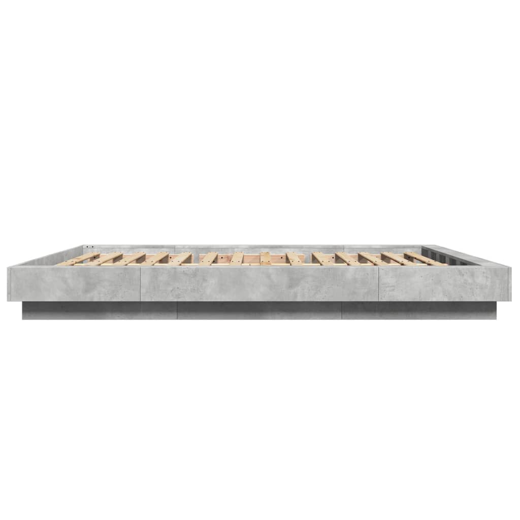 Bed Frame without Mattress Concrete Grey 150x200 cm King Size