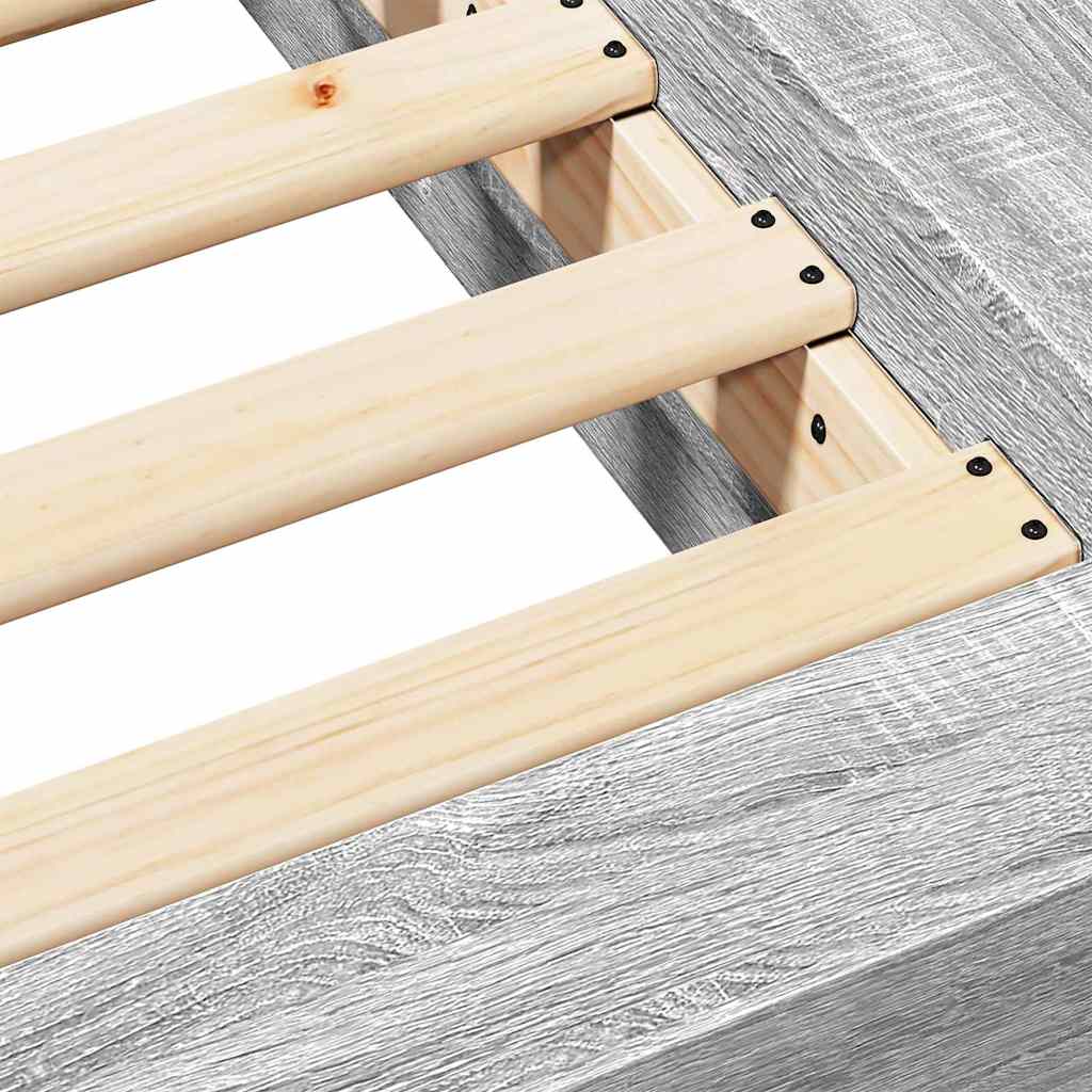 Bed Frame without Mattress Grey Sonoma 100x200 cm