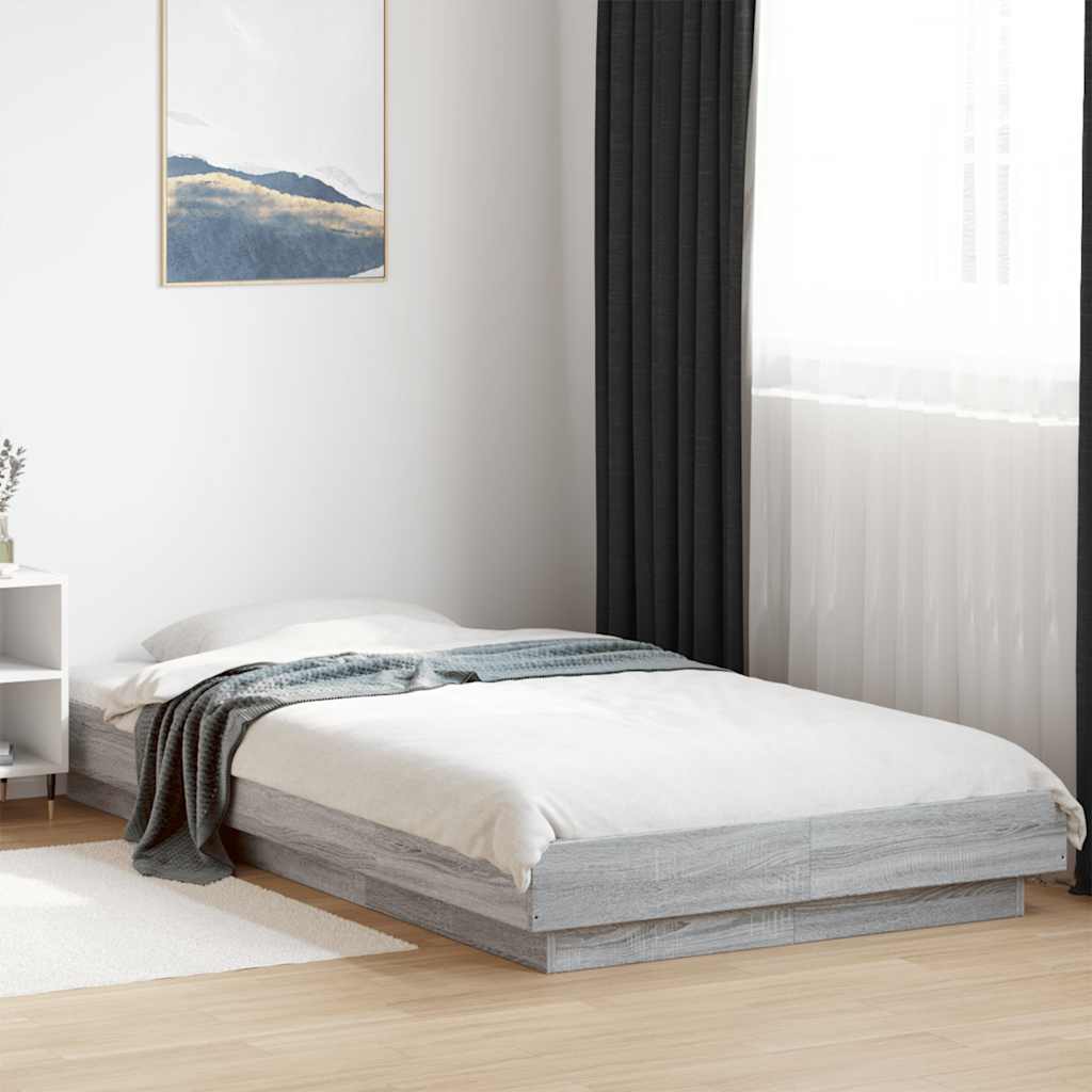 Bed Frame without Mattress Grey Sonoma 100x200 cm