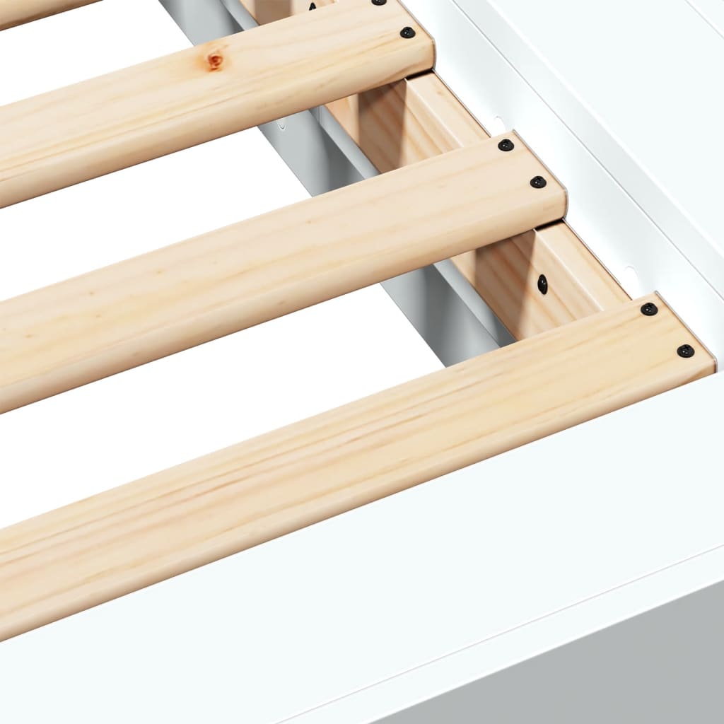 Bed Frame without Mattress White 140x190 cm