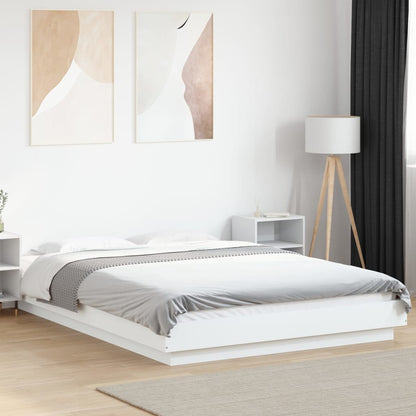 Bed Frame without Mattress White 140x190 cm