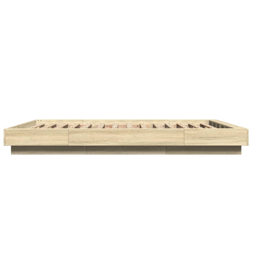 Bed Frame without Mattress Sonoma Oak 140x190 cm