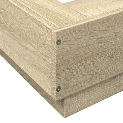 Bed Frame without Mattress Sonoma Oak 140x190 cm
