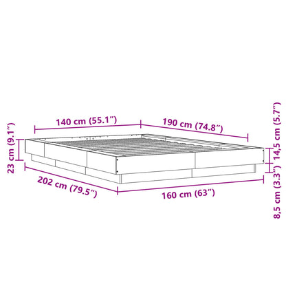 Bed Frame without Mattress Sonoma Oak 140x190 cm