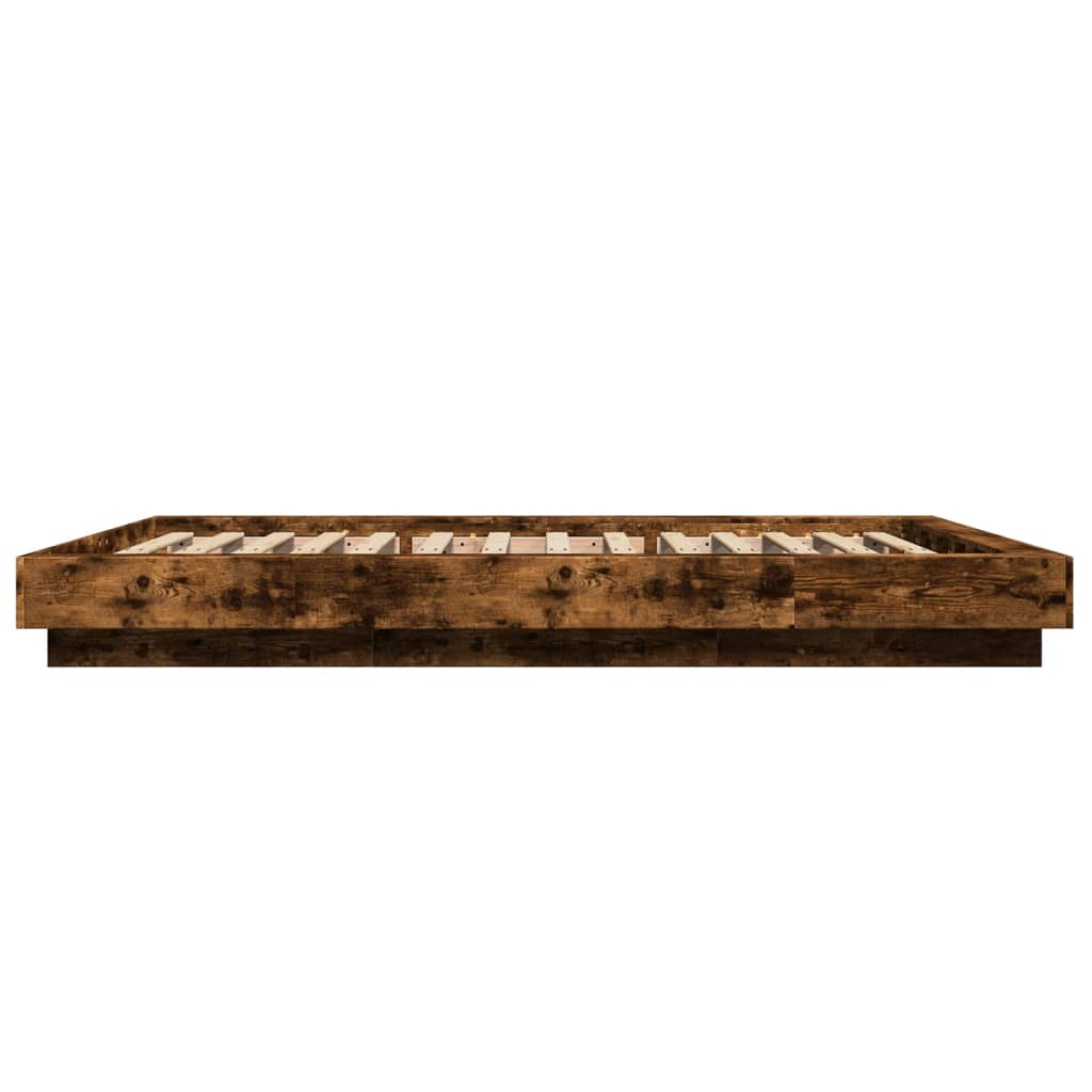 Bed Frame without Mattress Smoked Oak 140x190 cm
