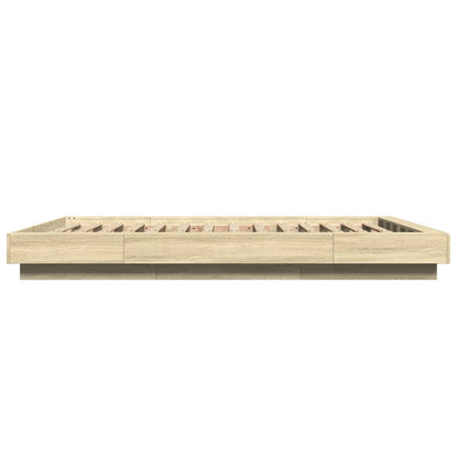 Bed Frame without Mattress Sonoma Oak 135x190 cm Double