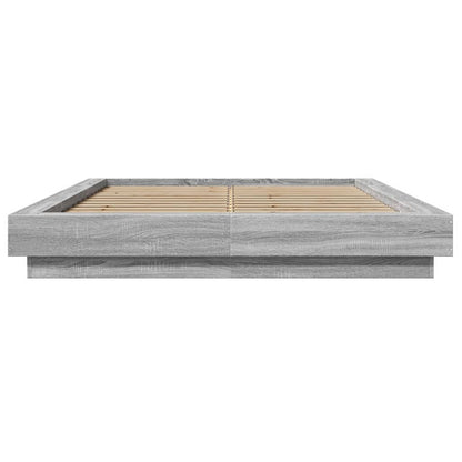 Bed Frame without Mattress Grey Sonoma 135x190 cm Double
