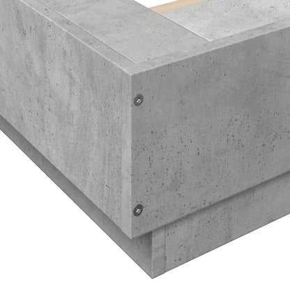 Bed Frame without Mattress Concrete Grey 120x190 cm Small Double