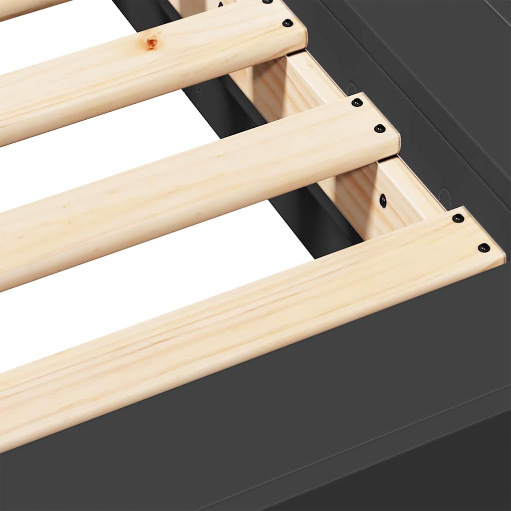 Bed Frame without Mattress Black 90x190 cm Single