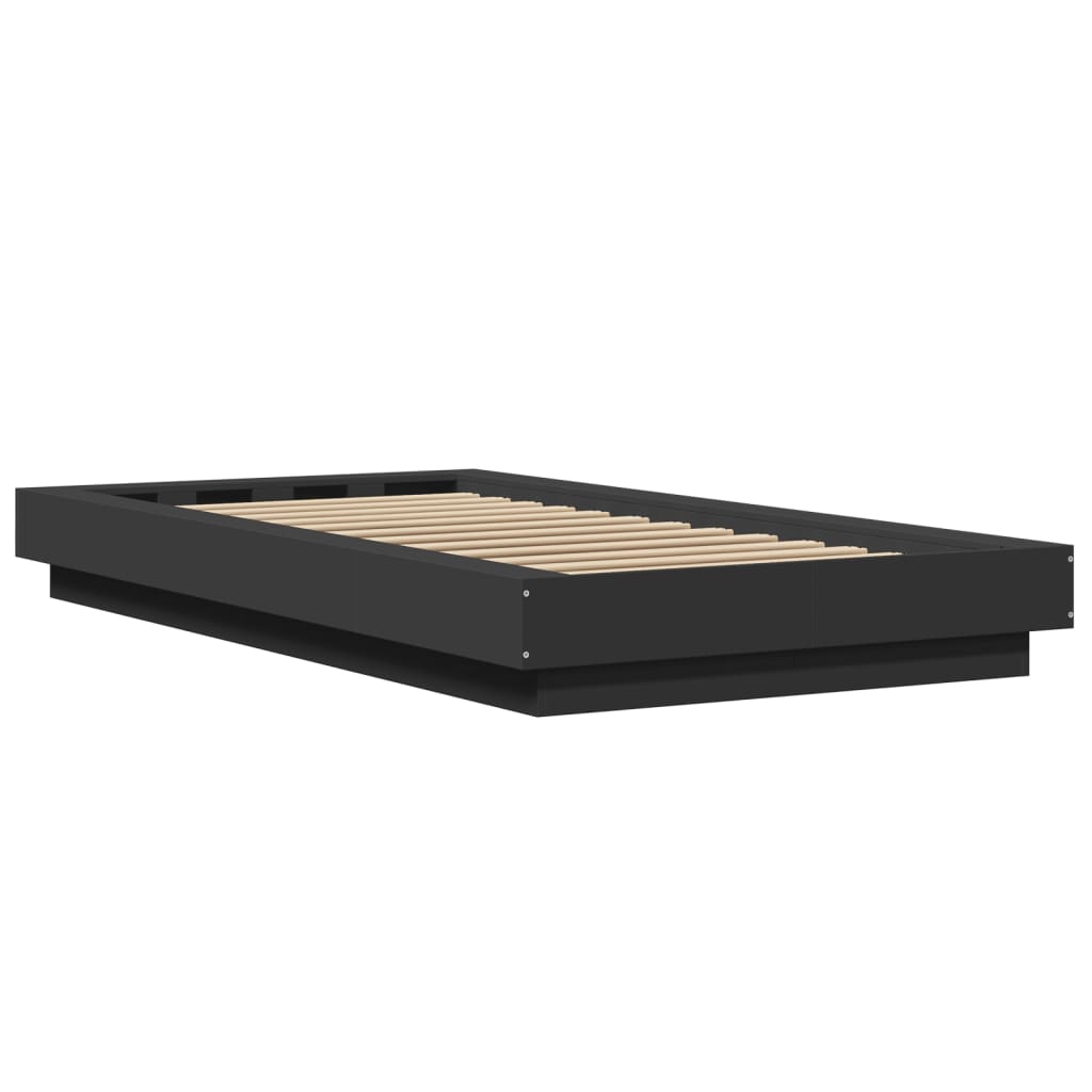 Bed Frame without Mattress Black 75x190 cm Small Single