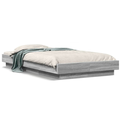 Bed Frame without Mattress Grey Sonoma 75x190 cm Small Single