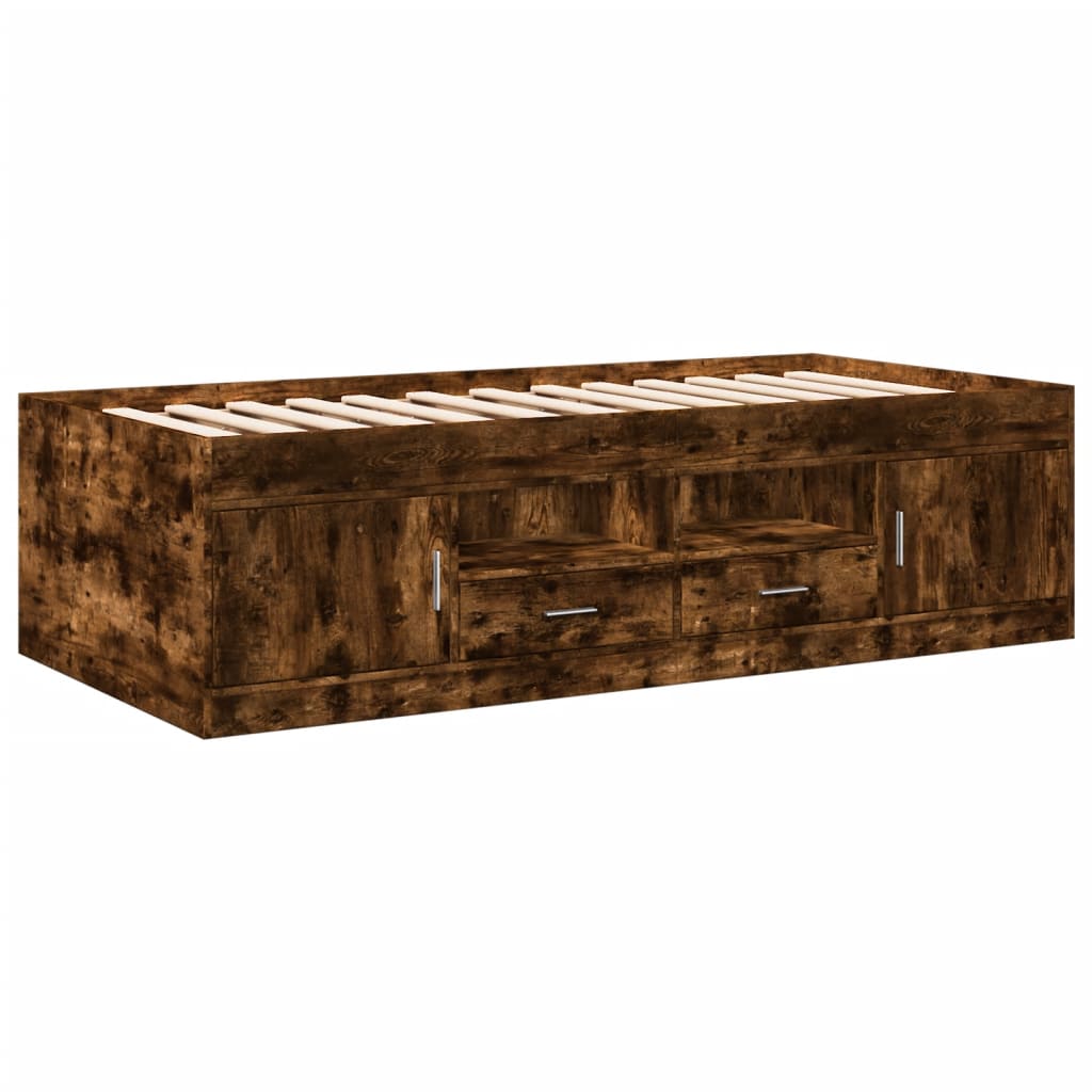 Daybed | Smoked Oak | Engineered Wood | Single |  Storage  | Daybed