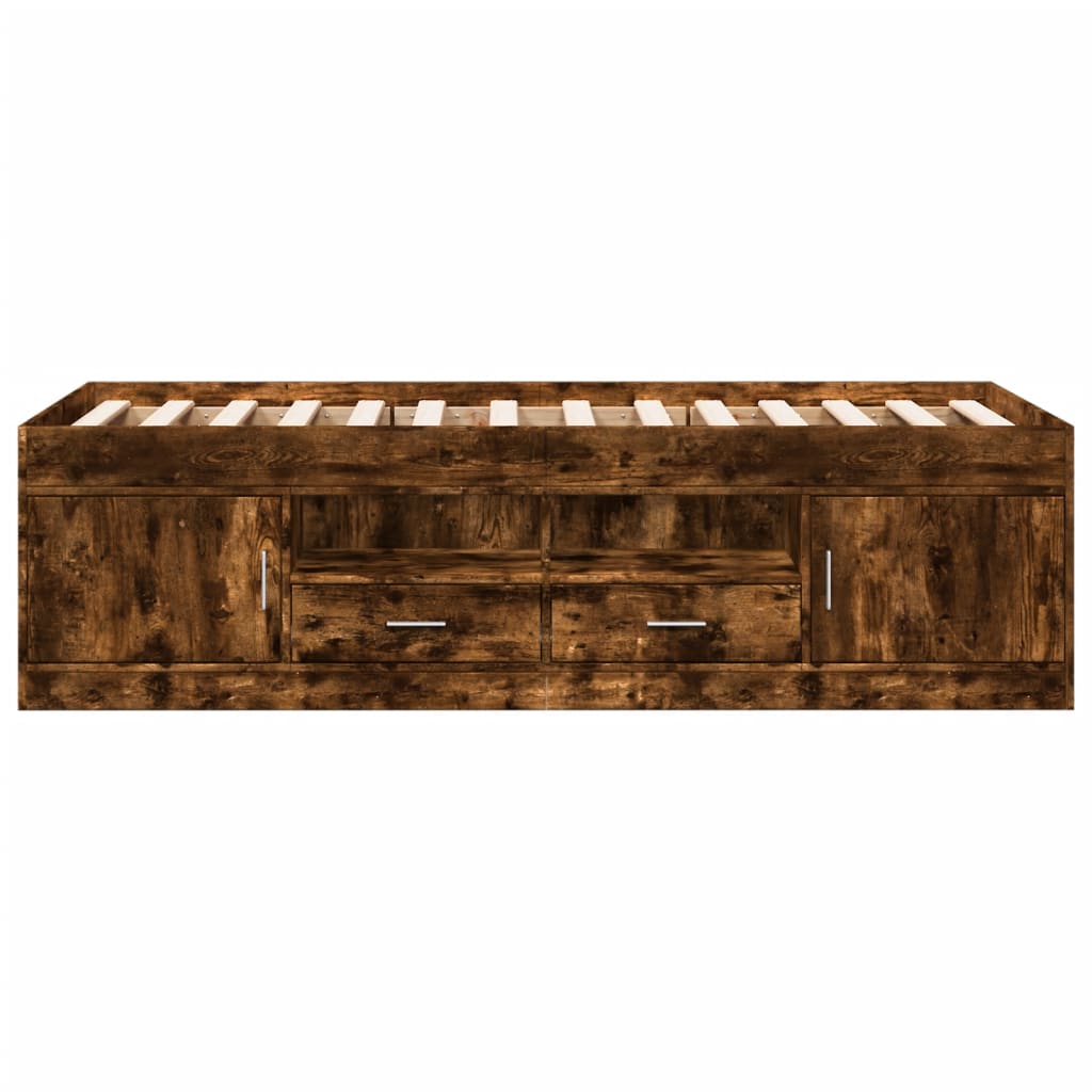 Daybed | Smoked Oak | Engineered Wood | Single |  Storage  | Daybed