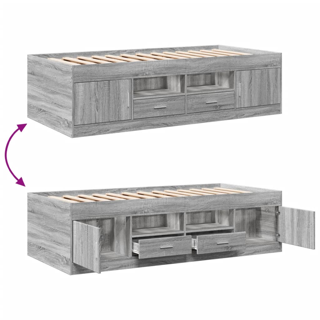 Daybed | Grey sonoma | Engineered wood | Single | Daybed | Rectangular