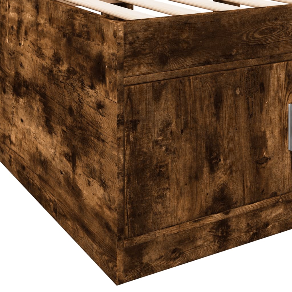 Daybed | Smoked Oak | Engineered Wood | 90 x 200 cm | Storage | Daybed