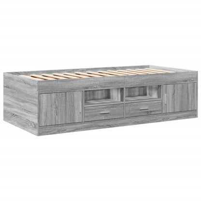 Daybed with Drawers without Mattress Grey Sonoma 90x200 cm